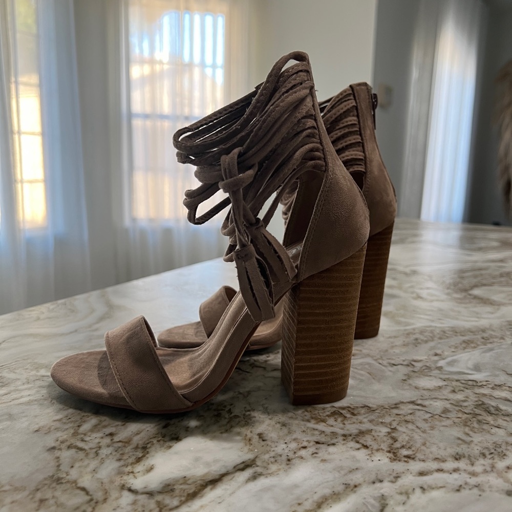 Bohemian ankle strap heels 5.5 NEW